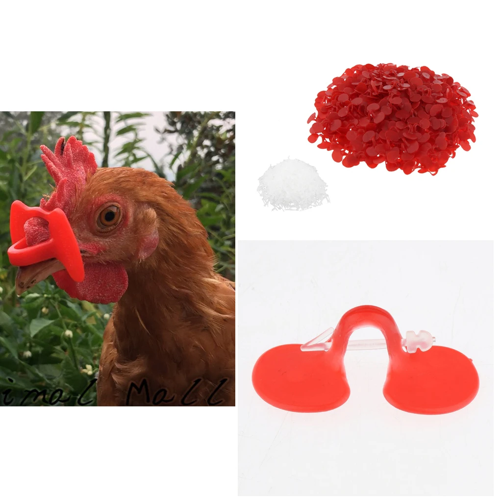 500pcs Anti-Pecking Eye Glasses Blinders Spectacles for Chicken Rooster Hen