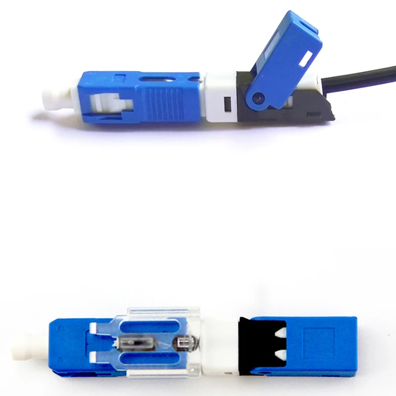 100 шт. FTTH SC UPC оптический Fibe быстрый разъем SC PC FTTH волоконно-оптический Быстрый разъем встроенный тип ESC250D SC разъем