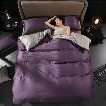 

40Egyptian Cotton Pink Grey Twin size Bedding Set Queen King size Bed set Fitted sheet Bed sheet set Duvet cover
