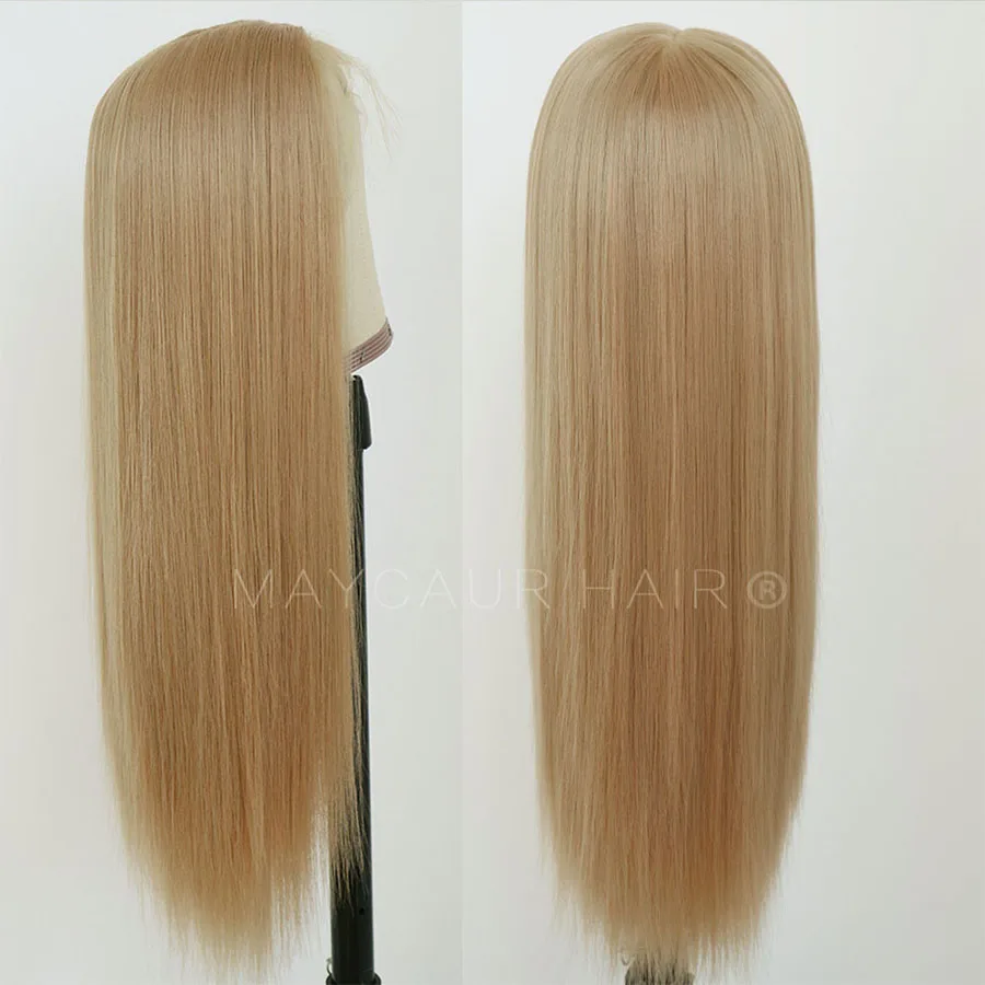 Maycaur 13x6 Lace Front Wigs #1344 Color Long Straight Heat Resistant Fiber Hair Synthetic Lace Front Wigs for Women (3)