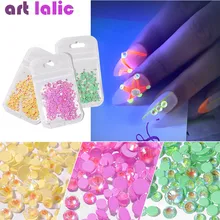 1 упаковка, светящиеся стразы для нейл-арта, 3D голографический блеск, смешанный размер, SS6-SS20, ювелирное изделие, светится в темноте, украшения для ногтей