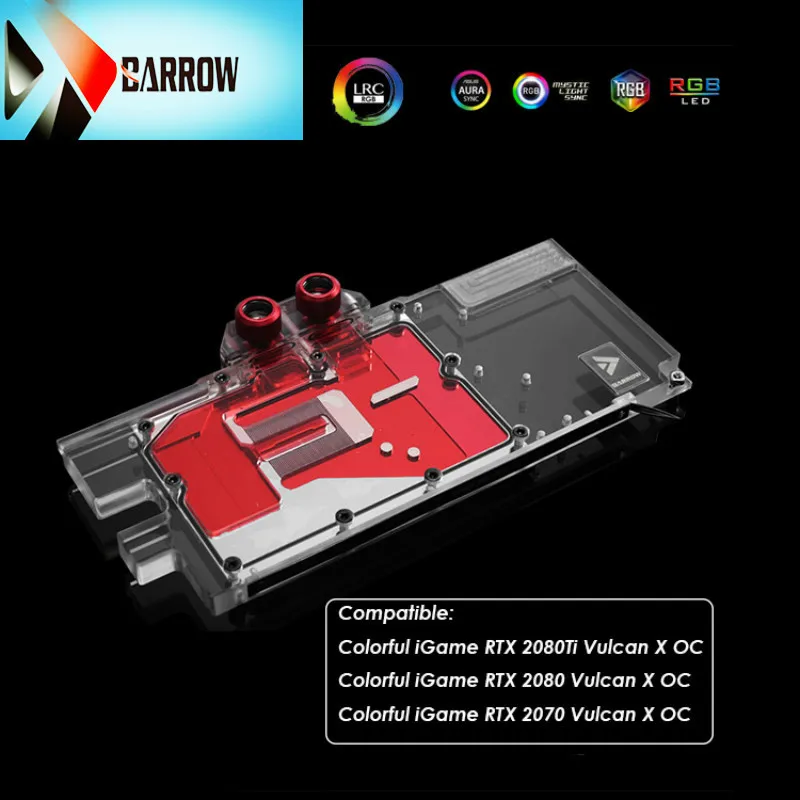 

Barrow GPU water cooling head for colorful iGame RTX 2080Ti / 2080/2070 Vulcan X OC, synchronous motherboard BS-COI2080T-PA