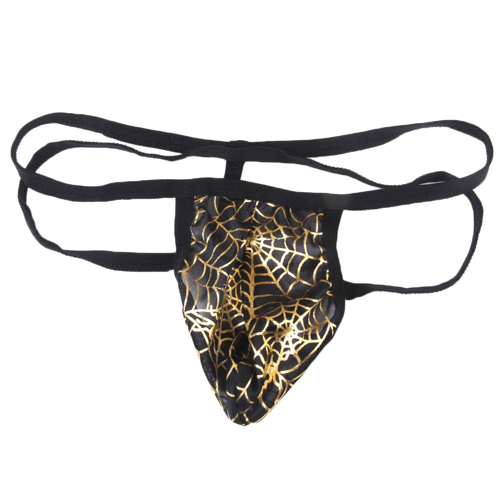 Mens Spider Web Posing Pouch Jock Strap Briefs Thong T-back G-string Underwear