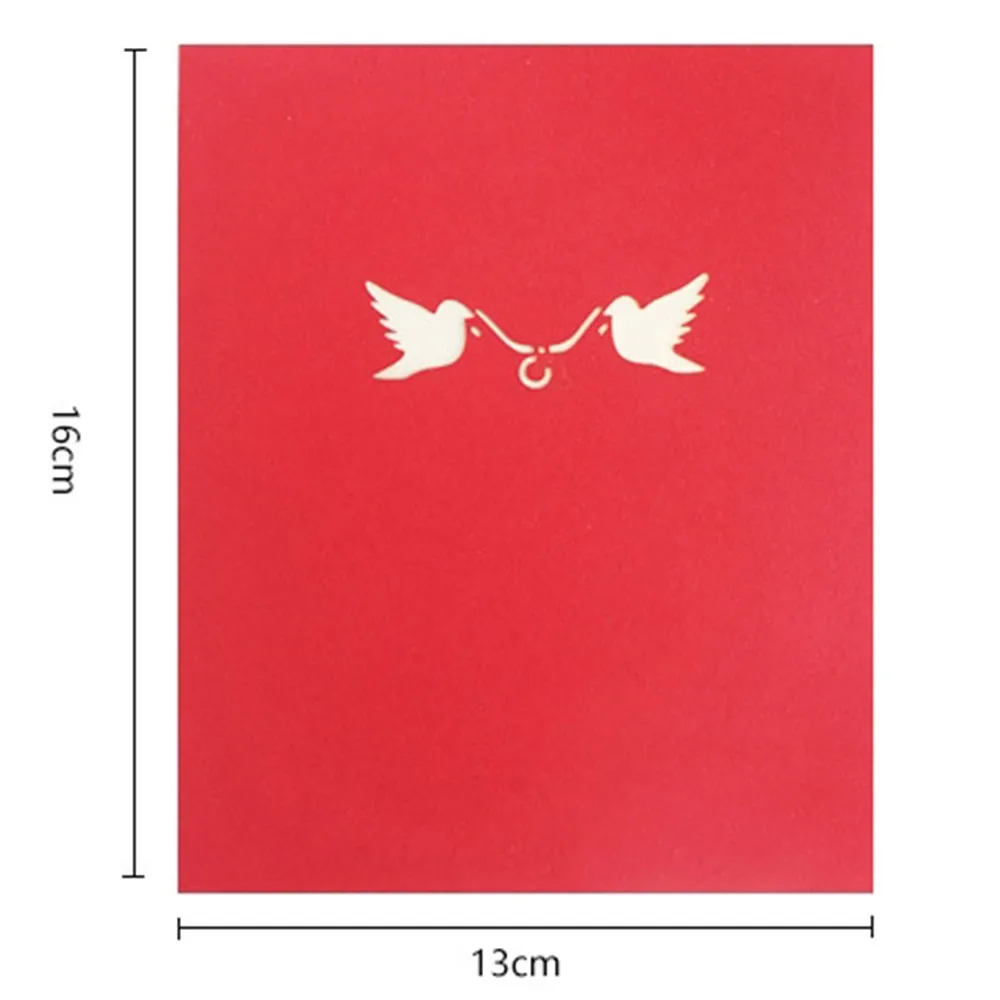  Creative 3D Pop Up Cards Marriage Diamond Love Ring Gift Box Wedding Invitations Greeting Card Post - 4000266365348