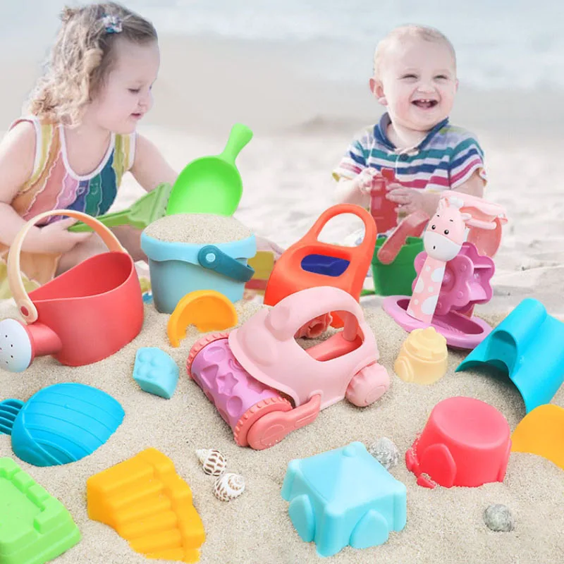 Летние Силиконовые мягкие детские пляжные игрушки, инструмент-ведро, грабли, песочные часы для игр на открытом воздухе, Набор детских игрушек для купания, подарок детские песочные лопаты пластиковые песочные часы песочные часы для машины летние пляжные игрушки набор интерактивных игрушек для родит