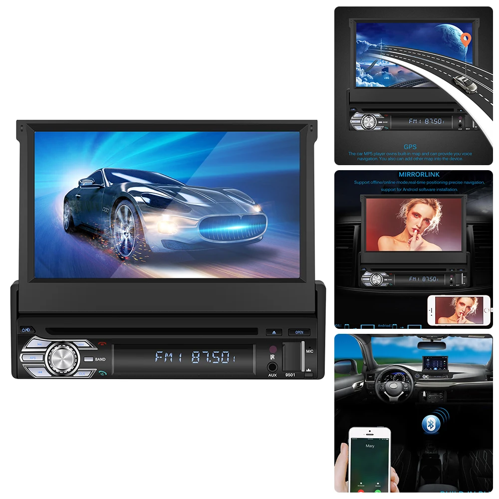 7-дюймовый автомобильный Автомобильный радиоприемник проигрыватель 1 Din с DVD gps Навигация стерео Android 8,0 FM BT AUX обратный Камера MP5 Bluetooth USB TF