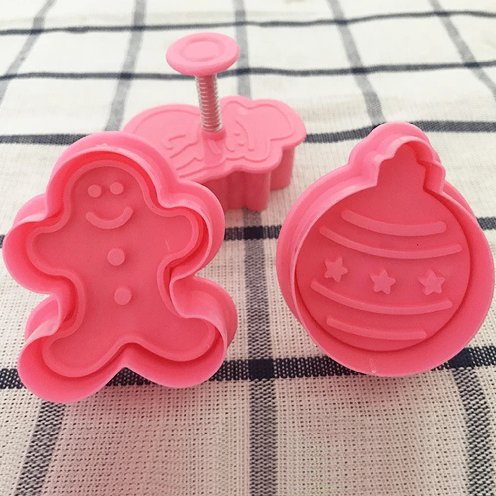 4 шт./компл. 3D DIY Fondant(сахарная) с изображением снеговика, трафарет для печенья, пресс-формы для печенья плунжера пресс-форма для торта формы для украшения Кухня аксессуары