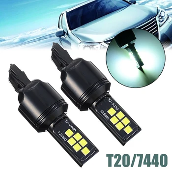 

Mayitr 2pcs 6000-7000K White T20 7440 LED Car Turn Brake Reverse Light Fog Lamp Bulbs 1200LM