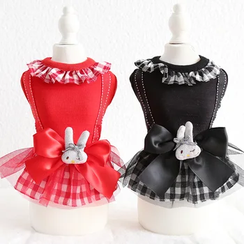 

Cute Rabbit Dog Pet Cat Bow Party Dress Tutu Skirt Summer Dog Puppy Hoodie Shirt Vest Costume Dog Girl Clothes For Chihuahua