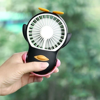 

Vococal Portable Cute Penguin Shape Handheld Personal Fan Mini 2 Speed Adjustable USB Desktop Cooling Fan Cooler