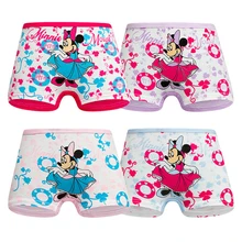 4 Pieces/Lot 2-12Y Children Underwear Quality Cotton Girls Panties Cute Minnie Pattern Kids Boxer Briefs Child Soft girl Pants