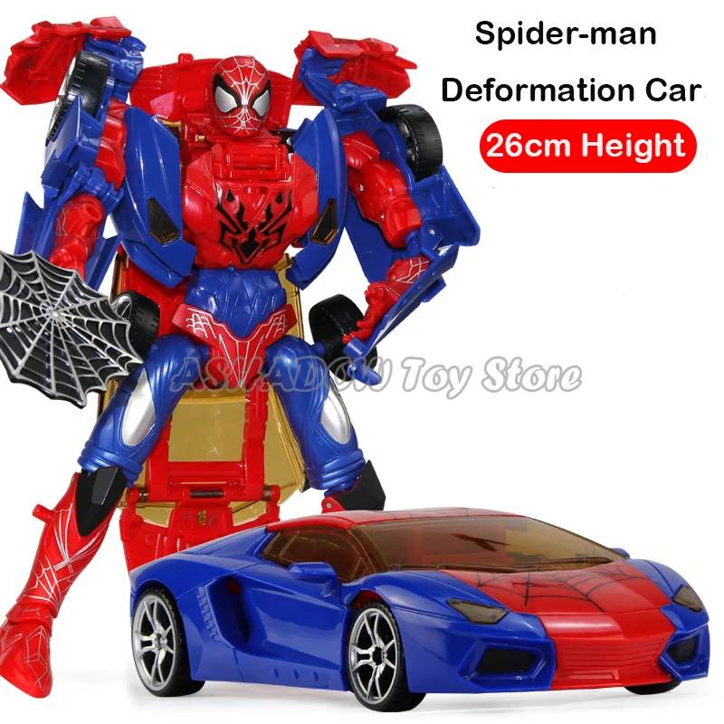 25 см Marvel деформация робот автомобиль фигурки трансформация Человек-паук Капитан Америка Бэтмен Мстители игрушки для детей