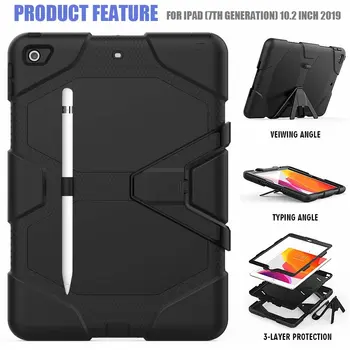 

10pcs/lot For iPad 10.2 inch 7th generation Heavy Duty Armor Military Extreme Shockproof Hard Case with Stand For New iPad 10.2