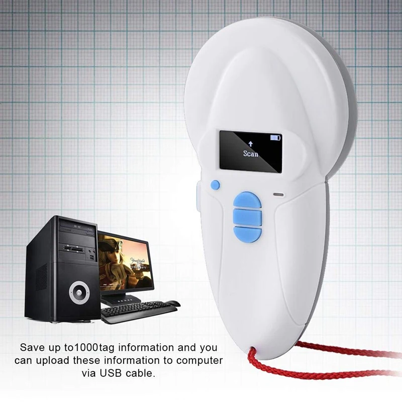 Pet мини-сканер 134,2 кГц EM4102/HDX/FDX чип-тег животных Bluetooth ручной Rfid считыватель