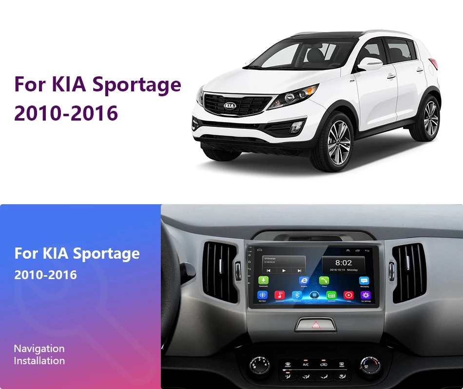 Для Kia Sportage 3 4 SL 2010- 4G+ WiFi Автомобильный Радио Мультимедиа Видео плеер навигация gps Android 8,1 HiFi Mirror-Link 4G+ WiFi