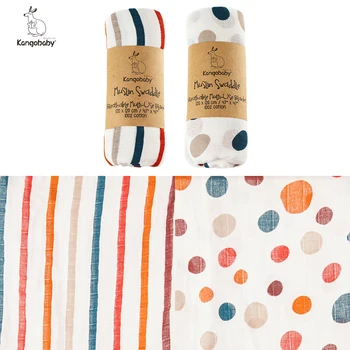 

Kangobaby #Rainbow Island# muslin swaddle diaper wrap 100% cotton