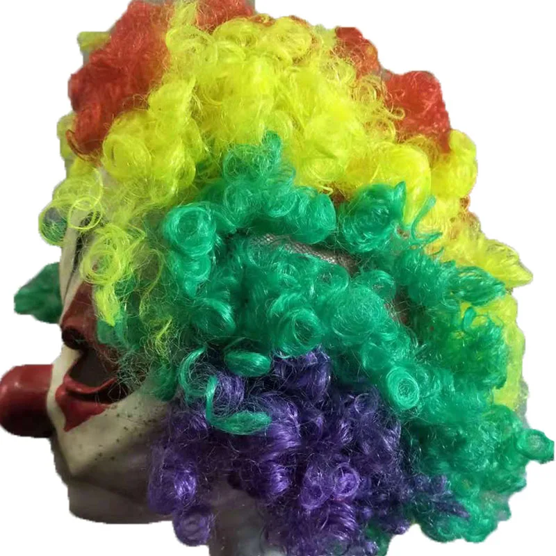 Funny Colorful Hair Clown Mask Adult Latex Masks for Masquerade Party Scary Big Red Nose Clowns 1 Funny Colorful Hair Clown Mask Adult Latex Masks for Masquerade Party Scary Big Red Nose Clowns 4