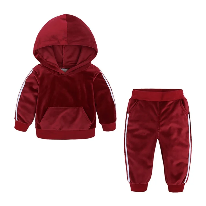 

Autumn Baby Boy Girl Long Sleeve Stripe Print Hoodie Sweatshirt Tops+Pants Trouser Costume Set 2019 #25