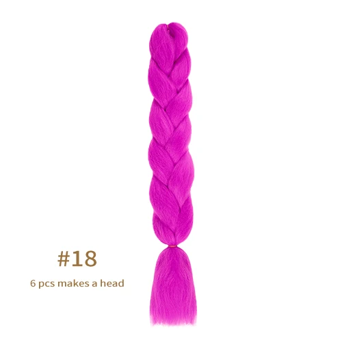 Synthetic jumb Braids Ombre Braiding Hair Extension Box Braid Hair Pink Purple Yellow Golden Colors hair 24inch kanekalons hair A18