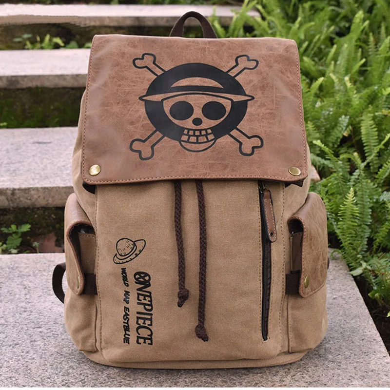 Anime Backpack Travel Backpacks Luffy One Piece Cosplay Eren Bag Cartoon Canvas Outdoor Teenagers Schoolbag Shoulders Bags