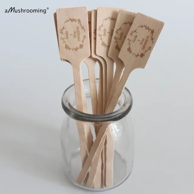 Egyéni Virágjel Fa Monogram Növényi Marker, Hogy Díszítse Az Otthoni Kerti Edényeket És Ültetvényeket Személyre Szabott Szöveges Betűtípus - Image 2