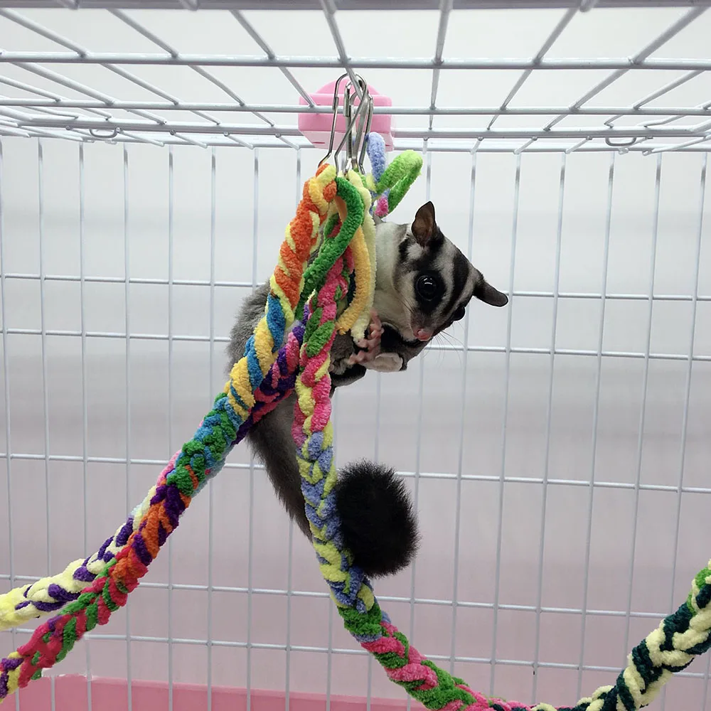 Juguetes planeadores de azúcar hechos a mano para escalada, jaula de juguete colgante para ejercicio, accesorios para cuerda de pájaro, percha, columpio