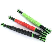 Массажная роликовая палка 45 см, 9 колесиков, ролик для йоги, фасция, устройство для снятия мышц, Аксессуары для йоги