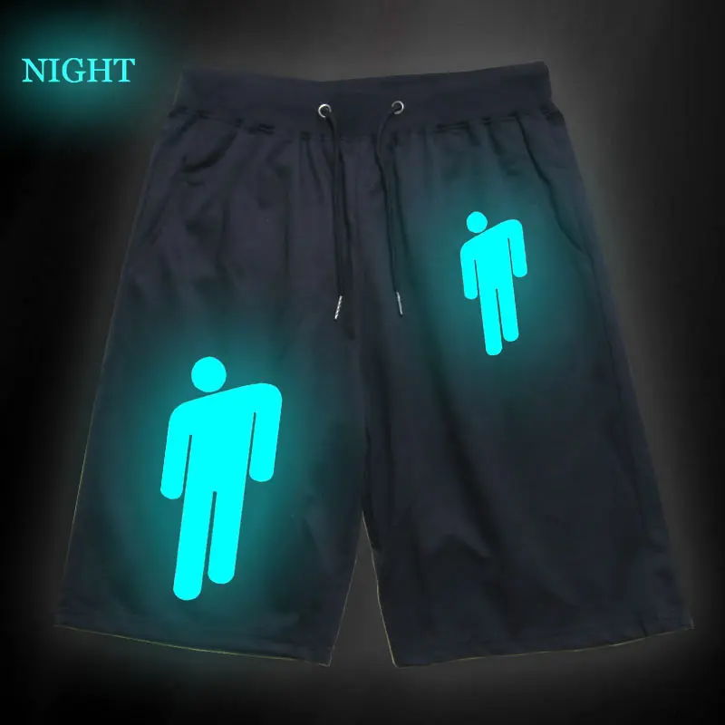 Billie Eilish, светящиеся спортивные штаны, Короткие штаны для бега, фитнеса, тренажерного зала, спортивная одежда, спортивные штаны, короткие штаны для бега