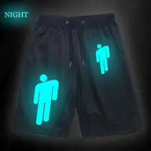 Billie Eilish, светящиеся спортивные штаны, Короткие штаны для бега, фитнеса, тренажерного зала, спортивная одежда, спортивные штаны, короткие штаны для бега