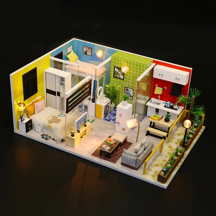 

Handmade Wooden Stereo Assembled Model DIY Hut Toy Architecture Creative Birthday Gift