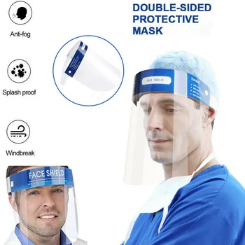 

10pcs Clear Transparent Adult Unise Adjustable Full Face Cover Mask Plastic Face Plastic Anti-fog Protective Caps Mask