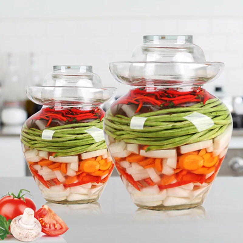 Transparent  Glass Container Kimchi Storage Jar Kitchen Thickened Pickled Cans Household Pickled Jar  Sealed Can 3