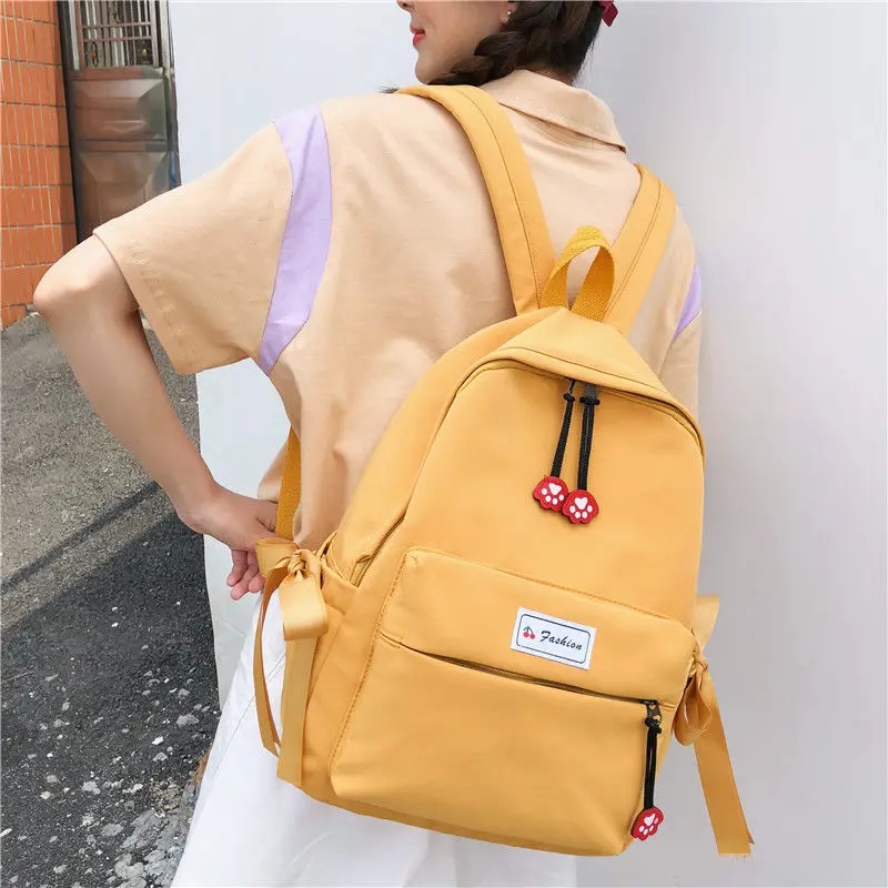 

Junior High School Bags for Teenage Girls Backpack Women Bookbag Black Lightweight Nylon Student Bag School Female Teen Schoobag