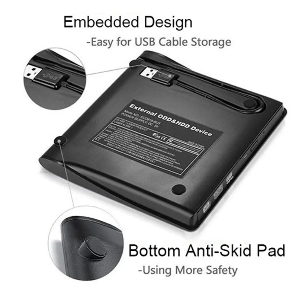 Portable ultra External CD DVD Drive USB 3.0 Optical Drive Burner Writer for Laptop Desktop Mac MacBook etc... For