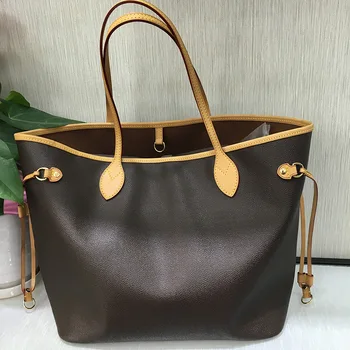 

Excellent Quality Neverful Bags For Women 2020 Shopping Bag Luxury Brand Shoulder Bag Canvas Leather Neverfull Handbags MM/GM