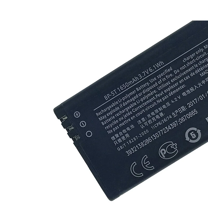100% Оригинал 1650 мАч BP 5T батарея для Nokia Lumia 820 820T Arrow RM 878 825 в наличии Высокое качество