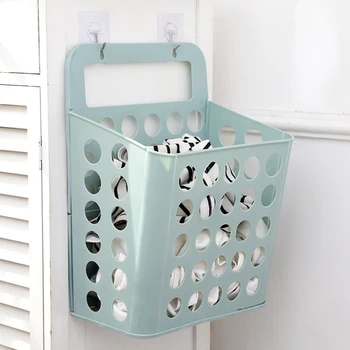 

Laundry Basket Bathroom Saving Space Large Capacity Sundries Solid Container Household Storage Wall Mounted Foldable Organizer