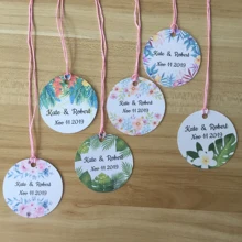 100 штук на заказ свадебные бирки персонализированные свадебные украшение для подарочной упаковки круглые этикетки