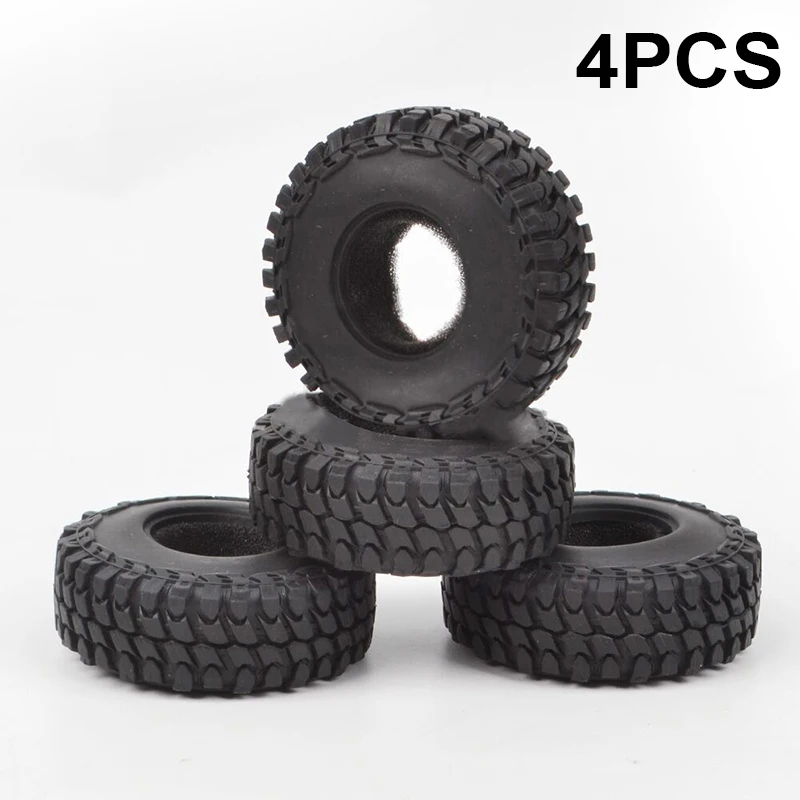4 шт. черные мини-шины для обода колеса SCX24 AXI00002 AXI00001 AXI90081 RC 1/24 внедорожник