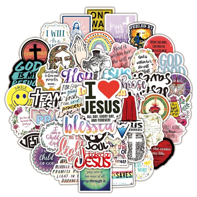 Jesus Stickers Graffiti, Phrases Stickers, Prayer Stickers, Toy Sticker