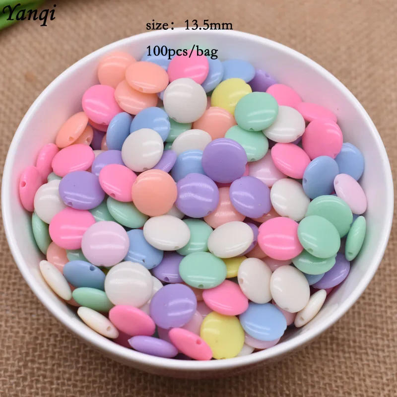 Colorful Acrylic Beads Heart Star Oval Square Spacer Beads For Jewelry Making Findings Women Children DIY Children's beaded toy - Цвет: 1-100pcs