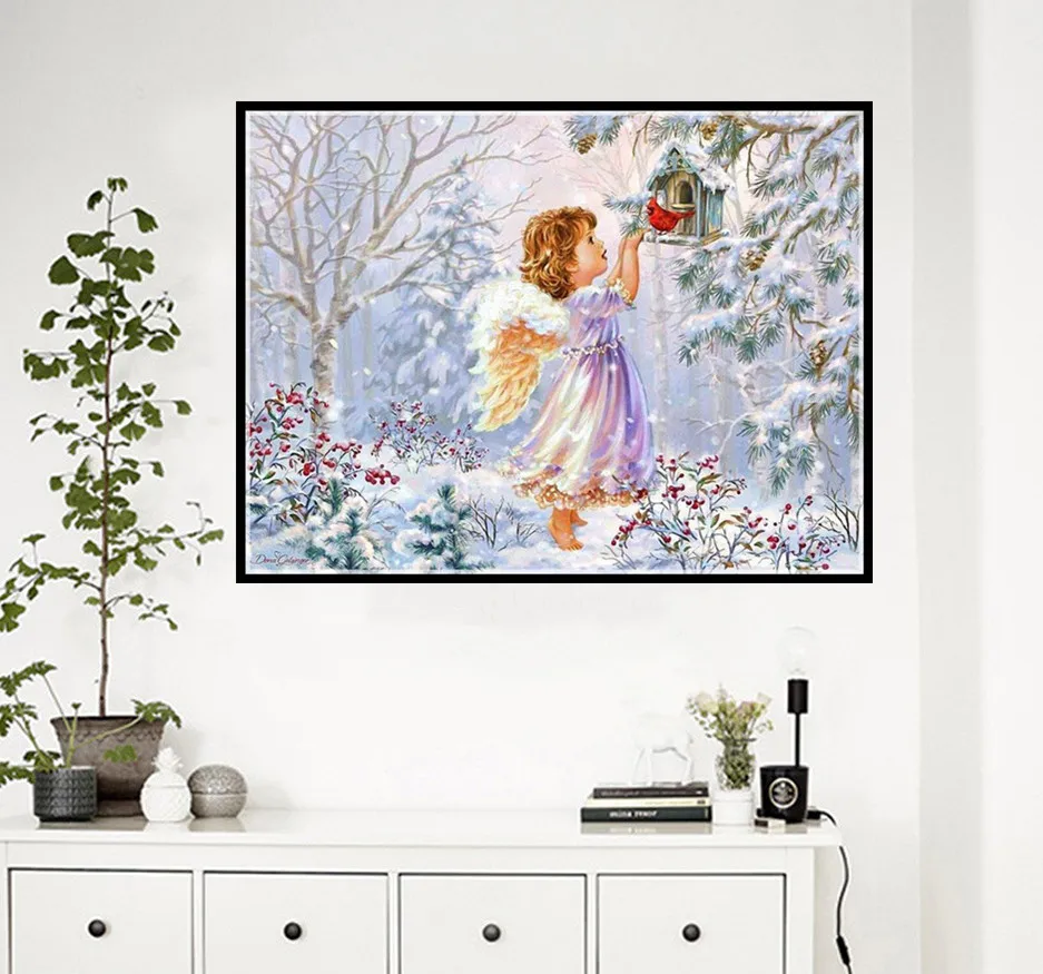 5d алмазная живопись Пейзаж Зима Алмазная вышивка снег Алмазная вышивка рождественские украшения для дома
