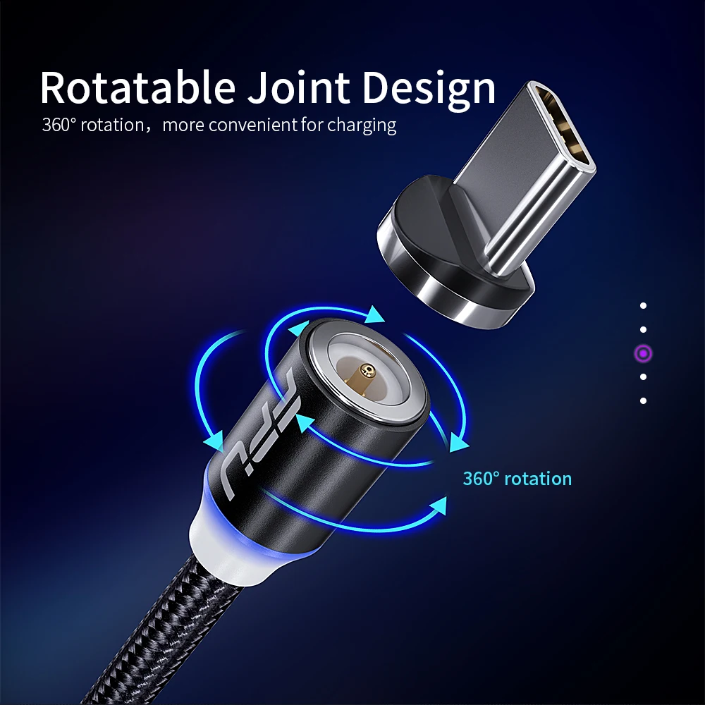FPU 3 в 1 Магнитный USB кабель типа C для быстрой зарядки для iPhone XR Магнитный зарядный шнур для передачи данных Android мобильный телефон Micro USB кабель