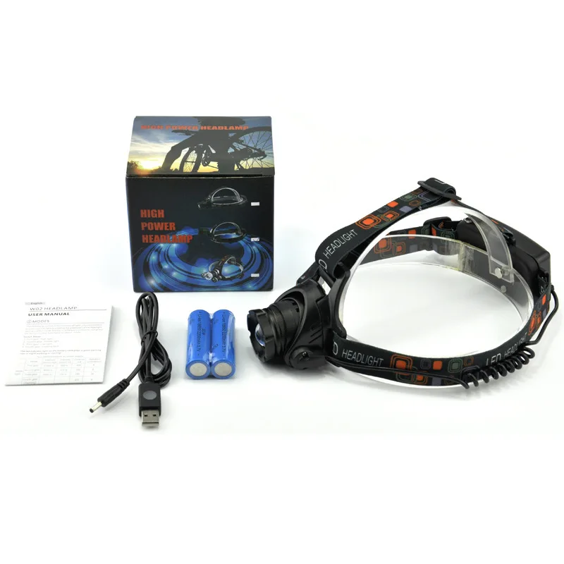 Outdoor LED Head Lamp Glare Chargeable Zoom Head-Mounted Flashlight Super Bright Night Fishing Lamp Lithium Battery Miner Lamp