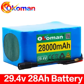 

2020 new 100% 7S5P 24v 28Ah battery 250w 29.4V 28000mAh lithium-ion battery for wheelchair electric bicycle with BMS