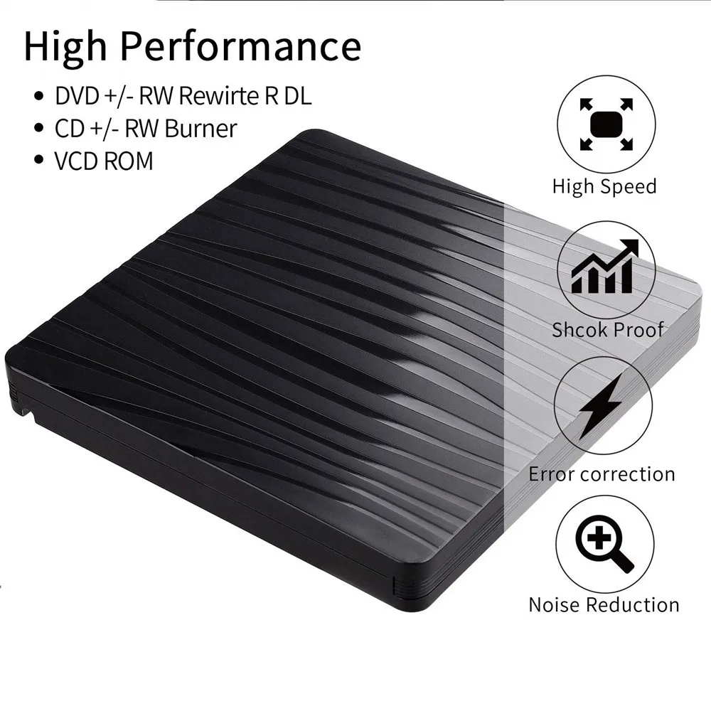 Внешний USB 3,0 высокоскоростной DVD CD RW оптический драйвер горелки CD rom плеер рекордер писатель портативный для i Mac Asus lenovo acer