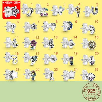 

1 Piece 925 Sterling Silver 2020 Summer New Turtle Stud Earrings for Women Me Series Smile Eye Star and Moon Ear Stud Pendientes