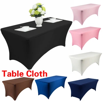

Spandex Lycra Home Kitchen Dining Table Cloth Wedding Tablecloths For Rectangular Table 4ft 6ft