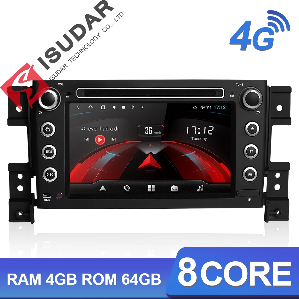 Isudar H53 4G Android Автомагнитола 2 Din для SUZUKI/Grand Vitara автомобильный мультимедийный