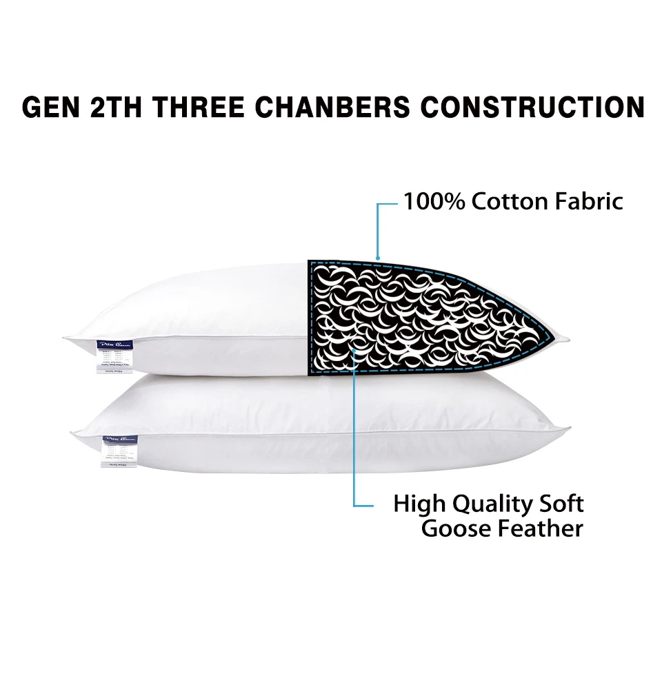 Подушка для сна Питер Ханун из 100% хлопка с белыми гусиными перьями|sleeping pillow|pillow
